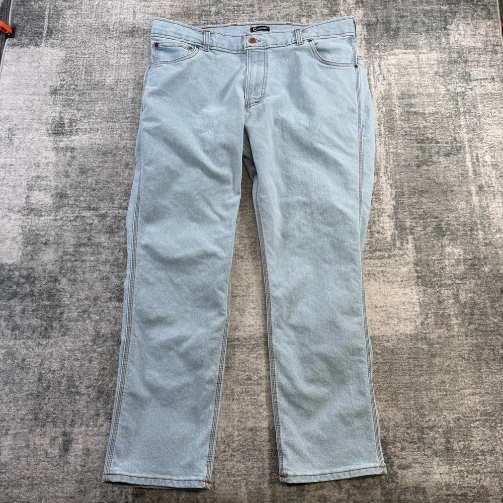 Origin Maine Jeans Mens 38x30 Light Wash Blue Relaxed Denim Stretch Workwear USA